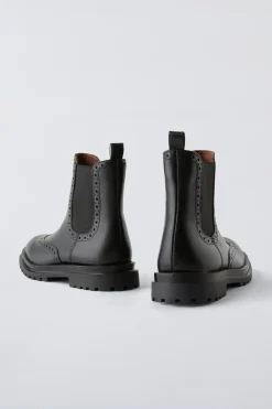 Niños ZARA 6 - 14 Años·Zapatos<BOTIN PICADOS PIEL