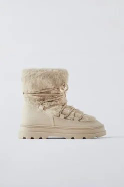 Niños ZARA 6 - 14 Años·Zapatos<BOTÍN PELO CONTRASTE