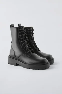 Niños ZARA 6 - 14 Años·Zapatos<BOTÍN PIEL CORDONES