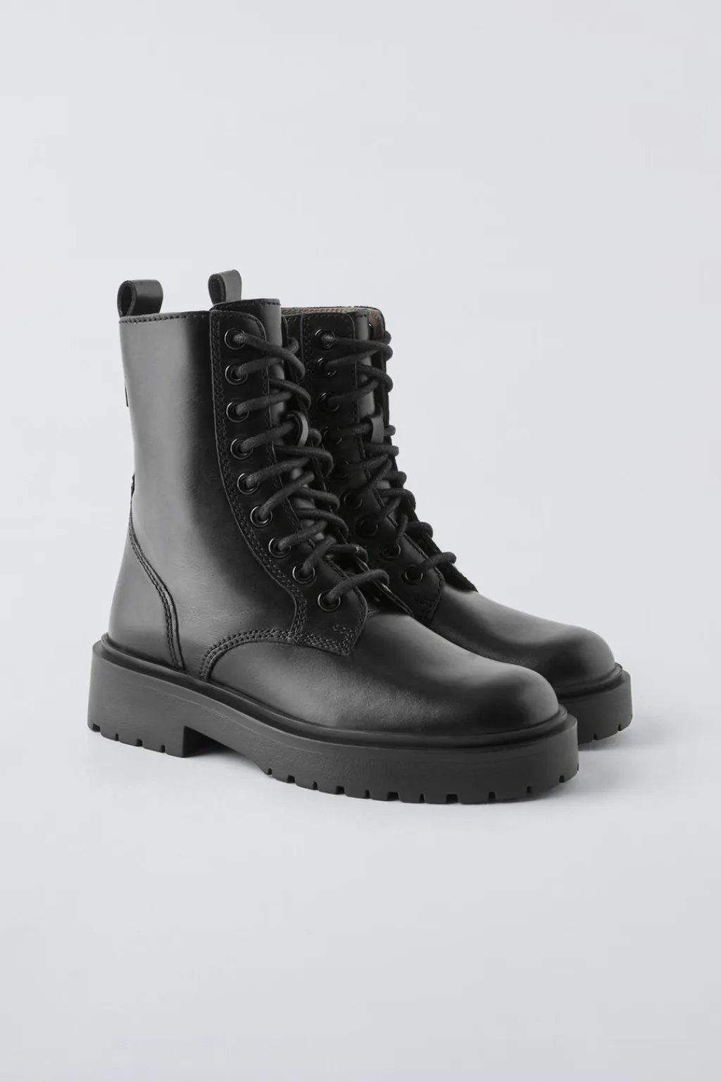 Niños ZARA 6 - 14 Años·Zapatos<BOTÍN PIEL CORDONES