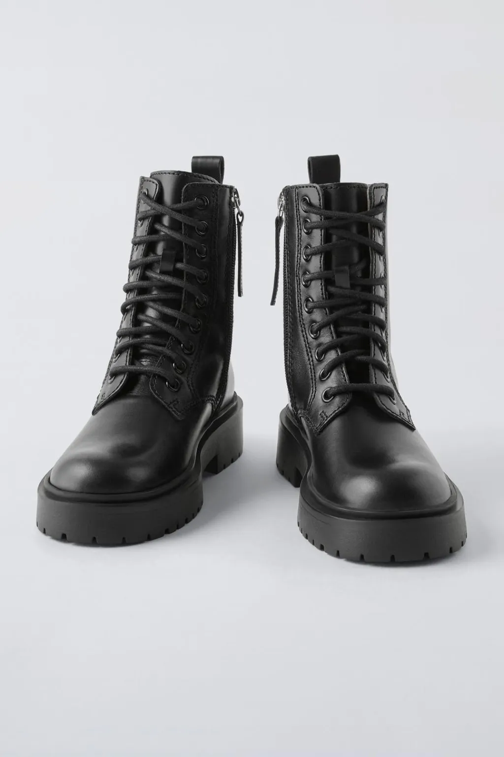 Niños ZARA 6 - 14 Años·Zapatos<BOTÍN PIEL CORDONES