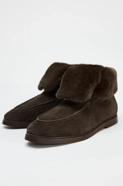 New BOTÍN PLANO EFECTO PELO Mujer Zapatos