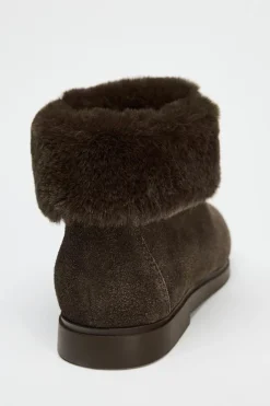 New BOTÍN PLANO EFECTO PELO Mujer Zapatos