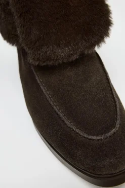 New BOTÍN PLANO EFECTO PELO Mujer Zapatos