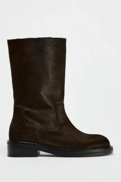 New BOTÍN PLANO PIEL CON PELO Mujer Zapatos