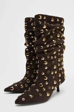 Fashion BOTÍN TACHAS SERRAJE Mujer Zapatos