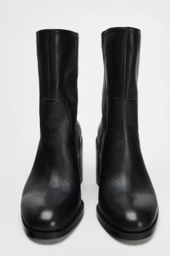 New BOTÍN TACÓN ANCHO PIEL Mujer Zapatos