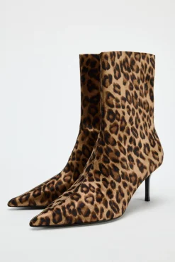 Hot BOTÍN TACÓN FINO ESTAMPADO ANIMAL Mujer Zapatos