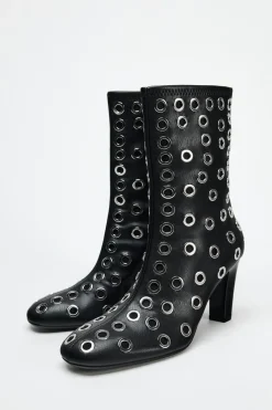 Sale BOTÍN TACÓN OJALES METÁLICOS Mujer Zapatos