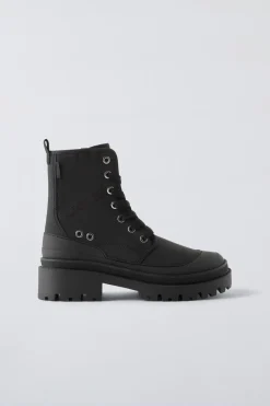 Niños ZARA 6 - 14 Años·Zapatos<BOTÍN TEJIDO CORDONES