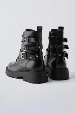 Niños ZARA 6 - 14 Años·Zapatos<BOTÍN TRIPLE HEBILLA