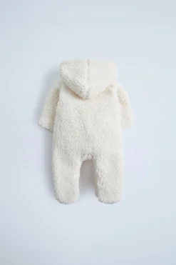 Niños ZARA 0 - 6 Meses·Sacos / Buzos|0 - 6 Meses·Básicos<BUZO BORREGUILLO CAPUCHA