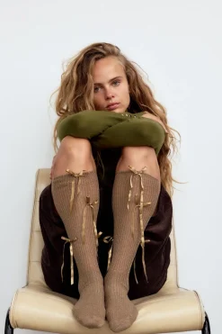 Clearance CALCETINES ALTOS HILO METALIZADO LAZOS Mujer Accesorios / Bisuteria