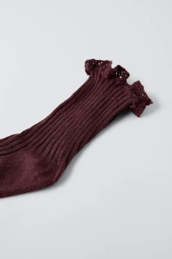 Niños ZARA 0 - 6 Meses·Ropa Interior / Pijamas|0 - 6 Meses·Básicos<CALCETÍN LARGO PUNTILLA