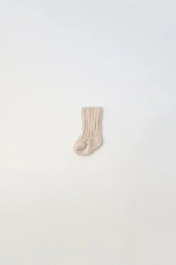 Niños ZARA 0 - 6 Meses·Punto|0 - 6 Meses·Ropa Interior / Pijamas<CALCETÍN RIB ALGODÓN SEDA
