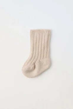 Niños ZARA 0 - 6 Meses·Punto|0 - 6 Meses·Ropa Interior / Pijamas<CALCETÍN RIB ALGODÓN SEDA