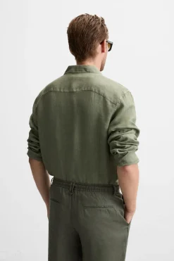 New CAMISA 100 % LINO Hombre Camisas