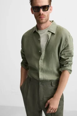 New CAMISA 100 % LINO Hombre Camisas