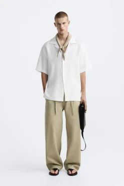 Clearance CAMISA 100% LINO Hombre Camisas