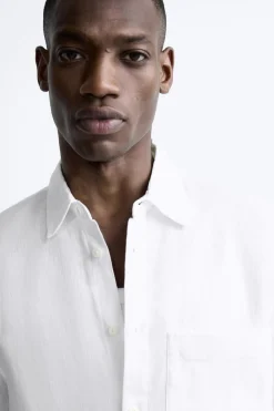 Hot CAMISA 100% LINO Hombre Camisas