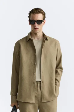 Fashion CAMISA 100% LINO Hombre Camisas