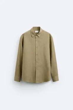 Fashion CAMISA 100% LINO Hombre Camisas