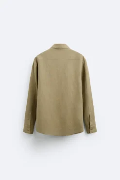 Fashion CAMISA 100% LINO Hombre Camisas