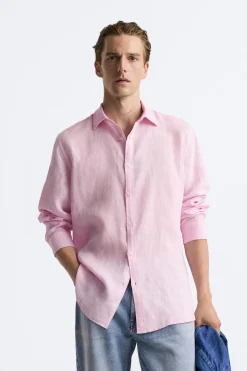 Hot CAMISA 100% LINO Hombre Camisas