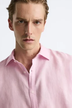 Hot CAMISA 100% LINO Hombre Camisas