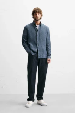 Outlet CAMISA 100% LINO Hombre Camisas