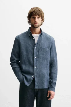 Outlet CAMISA 100% LINO Hombre Camisas