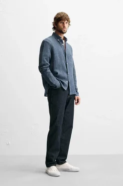 Outlet CAMISA 100% LINO Hombre Camisas