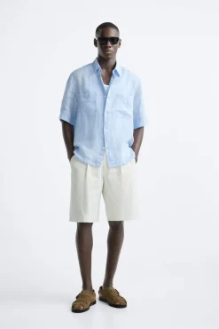 Outlet CAMISA 100% LINO Hombre Camisas