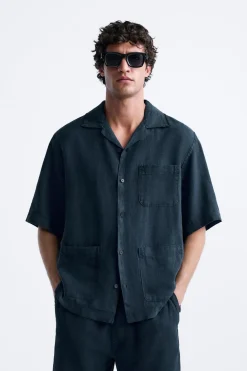 Sale CAMISA 100% LINO Hombre Camisas