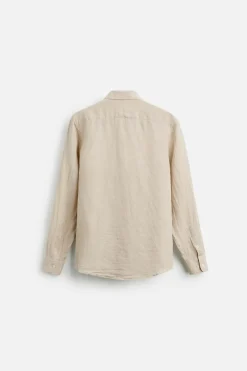 Fashion CAMISA 100% LINO Hombre Camisas