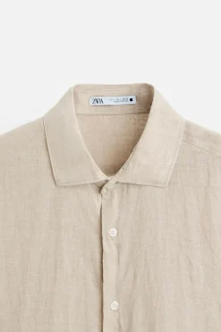 Fashion CAMISA 100% LINO Hombre Camisas