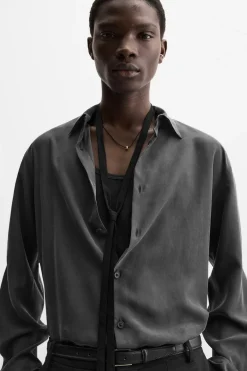 Sale CAMISA 100% SEDA Hombre Camisas