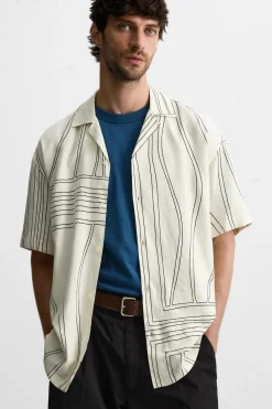 Hot CAMISA ALGODÓN - LINO Hombre Camisas