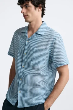 Best CAMISA ALGODÓN - SEDA RAYAS Hombre Camisas