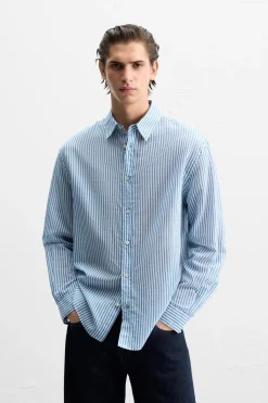 Fashion CAMISA ALGODÓN - SEDA RAYAS Hombre Camisas
