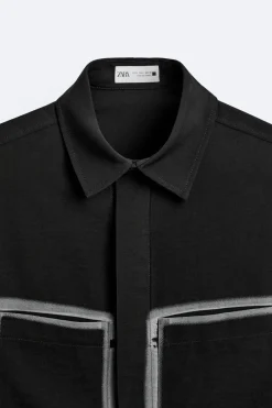 Clearance CAMISA BOLSILLOS CONTRASTE Hombre Camisas