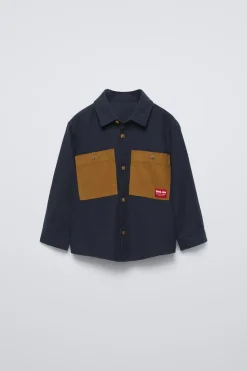 Niños ZARA 1½ - 6 Años·Camisas / Sobrecamisas<CAMISA BOLSILLOS MICROPANA