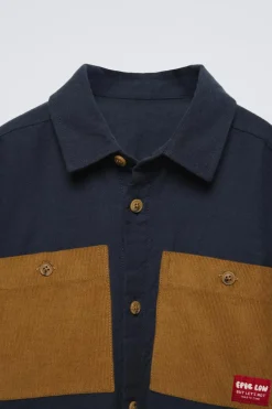 Niños ZARA 1½ - 6 Años·Camisas / Sobrecamisas<CAMISA BOLSILLOS MICROPANA