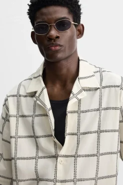 Best CAMISA BORDADO CUADROS Hombre Camisas