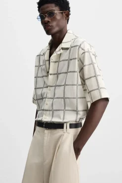 Best CAMISA BORDADO CUADROS Hombre Camisas