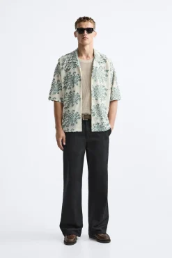 Outlet CAMISA BORDADO FLORAL Hombre Camisas