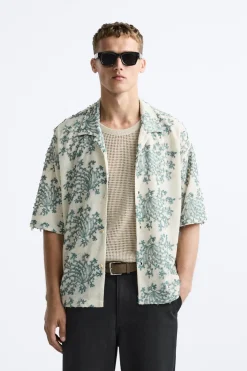 Outlet CAMISA BORDADO FLORAL Hombre Camisas