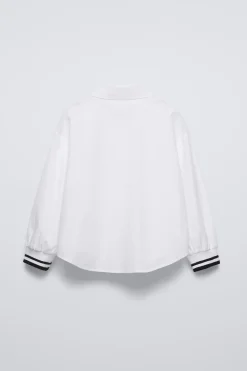 Niños ZARA 6 - 14 Años·Blusas / Camisas<CAMISA BORDADO PUÑO RIB