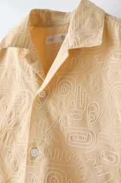 Niños ZARA 6 - 14 Años·Camisas / Sobrecamisas<CAMISA BORDADOS