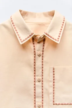 Niños ZARA 1½ - 6 Años·Camisas / Sobrecamisas<CAMISA BORDADOS